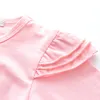 Nouveau-né vêtements pour bébés automne bébé fille vêtements ensemble rose à volants à manches longues hauts dessin animé flamant pantalon bandeau tenues LJ2012232119858