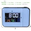 Gift Idea Colorful LED Digital Projection Alarm Clock Temperature Thermometer Humidity Hygrometer Desk Time Projector Calendar 201222