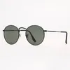 Moda feminina óculos de sol masculino redondo metal óculos de sol vintage pumk óculos de proteção uv lentes de vidro com capa de couro e vermelho 3462712