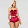 New Ladies Two-pieces Pajamas Velvet Sleepwear Sets Sexy Spaghetti Strap Shorts High Quality Pajamas Women Pajama Party Set