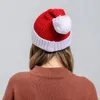 Julstickade hattar Santa Claus mjuk stickad ullmöss cap stickad ull pom-pom mössor Xmas Party Decorations Vuxna gåvor WMQ CGY691