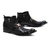 NEUER Stil Hochwertige schwarze Schlangenhaut Herrenschuhe Herren Western Motorradstiefel Reißverschluss Partykleid Schuhe