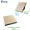 Esooli Standard UE 1 Gang 2 Vie 433 mhz Telecomando senza fili Interruttore tattile da parete Telecomando senza fili Interruttore tattile T200605