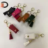 Dispenser di sapone liquido Mini Tassel Ciondolo Mano Sanitizer Leathers Case Bottiglie Catena portachiavi Piccolo Giacca in pelle Giacca Possibilità di bottiglia di profumo Set