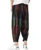 Mężczyźni Casual Harem Spodnie Moda Męskie Spodnie Wiosna Jesień Czarny Stripe Plaid Jogger Spodnie