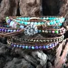 Rh Designer Kvinnor Vegan Boho Armband Handgjorda Blandade Natural Stones Charm 5 Strands Wrap Bracelet Smycken Dropship 220225