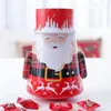 クリスマスキャンディボックスキッズギフト缶箱クリスマスサンタクロースアイアンキャンディケース雪だるま印刷密封された瓶パッキングボックスの装飾wmqcgy719