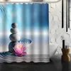 Tenda da doccia in pietra Zen personalizzata Tessuto in poliestere Personalizzato Tende da bagno di dimensioni maggiori Goccia L8273 T200711