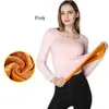 Novas mulheres camisola de inverno engrossar térmica cueca térmica plus cashmere grosso peles velo camisas Mantenha-se quente de manga comprida underwear 20124