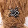 Spider Hair Jewelry Dla Kobiet Animal Comb Headpiece Kryształ Rhinestone Pin Clip Black Akcesoria Boże Narodzenie Prezent J0113