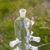 Unique Straight Tube Glass Bong Glass Bowl For Quartz Bangers Nail Display Shelf 15pcs Dab Rigs 14.5 Female Joint LXMD20102