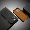 Genuine Lambskin Leather Slim Case For iPhone 11 12 13 14 15 Pro Max Business Back Cover