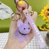 Francês Bulldog Keychain boneca Cristal Corda Pingente Pingente Chave Pingente Pingente Rebite Bolsa Bolsa Bolsa Bolsa Celular Telefone Cintas Charms