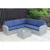 Amerikaanse voorraad 6 stuks Outdoor rieten meubels sectionele sofa sets A53