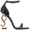 Designer Sandals Opyum Amber Cassandra Women High Heels Pointed Patent Leather Sandal Metal Letter Heels Open Toe Stiletto Heel Fashion Classic Shoes