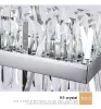 Modern Crystal Lamp Chandelier för matsal Rektangel Design Kök Island Belysningsarmaturer Chrome LED Cristal Luster