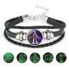 12 lueur dans le bracelet constell sombre Horoscope Signe charme multicouche bracelets d'enveloppement femmes hommes bijoux de mode volonté et cadeau de sable