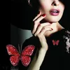 Rhinestone Butterfly Broche Bruiloft Crystal Insect Boeket Hijab Sjaal Pin Women Sieraden