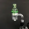 Round bottom quartz banger with cyclone spinning carb cap 3pcs glow terp pearl for smoking accessories 25mmOD quartz nail