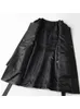 Nerazzurri Spring Automne Black Faux Cuir Veste Femmes Manteau à manches longues Manteau en cuir PLUS Taille Cuir Vestes pour femmes 210201