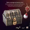 Retro in legno Pirate Treasure Chest Box Jewelry Storage Box Case Decorativo per la casa Camera da letto Storage Toy Box Bomboniere Puntelli regalo LJ200812