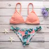 Sexy Leaf Print Bikini Female Swimsuit Women Swimwear Thong Bikinis Set Swimming Suits for Bathing Suit