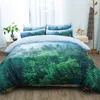 Natural Maple Forest Bedding Set 3 Piece Rustic Fall Autumn Tree Duvet Cover green Woodland Leaves single double king Bed Sets T200706