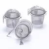 304 Stainless Steel Tea Infuser With Chain Basket Type Seasoning Filter Herb Strainer For Tea Making Stew Hotpot Kitchen Utensils