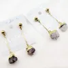 silver amethyst stud earrings