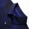 Nowa sprężyna męska koszula z długim rękawem moda kraciasty na przyjęcie weselne Men Business Casual Social Dress Shirt Red Blue Grey2480