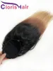 T1B / 4/27 Cordon De Queue De Cheval Coloré Cheveux Humains Brésiliens Vierge Droite Queue De Cheval Extensions Clip Ins 100g Miel Blonde Ombre Cheveux Pièce Pour Les Femmes Noires