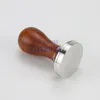 41/49/51/53/57/57.5/8/58.35mm Wooden Handle Coffee Tamper Powder Hammer Stainless Steel Base Barista Espresso Tampers T200523