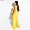 Summer Plus Size 2 Piece Set Club Outfits For Women Two Piece Set Top And Pants Neon Matching Sets Ensemble Femme S3508 T200603