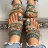 Women Shoe Summer Greek Style Boho Folk-Custom Artisanal Ladies Flat Slippers Casual Breathable Comfortable Beach Women Sandals