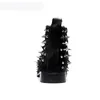 Rock Homens Botas Cavaleiro Ocidental Cavalo Negro Cabelo Cabelo Botas Homens com Rebites de Prata Botas de Segurança Militar Spikes Homens Botas