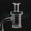 Beracky Beveled Edge 4mm Bottom Quartz Banger With Quartz Carving Spinner Cap&Terp Pearls 25mmOD 45&90 Quartz Nails For Glass Bongs Dab Rigs