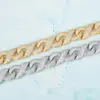 Link, Chain Solid 15mm Gold Color Cuban Bracelet Men's Hip Hop Cubic Zircon Link Rock Jewelry