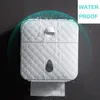 Wall Mount Toilet Paper Holder Waterproof Tissue Box Paper Dispenser Multifunction Double Layer Storage Box Bathroom Accessories T200425