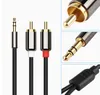 Câble audio 2 RCA vers 3,5 RCA Jack 3,5 mm mâle vers mâle RCA AUX pour amplificateur téléphone casque haut-parleur