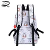 FengDong backpacks for children school bags for teenage girls feathers print schoolbag backpack child bag kids laptop backpack LJ201225