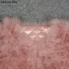 Women Fashion Fur Coats Winter Real Ostrich Fur Jackets Natural Turkey Feather Fluffy Outerwear Lady S1002 201209