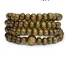 Frisado, fios Buddha 108 * 0.6cm Mala Mala Pulseira Pulseira Contas de Oração Tibetana Budista Rosário De Madeira Buda Jóias Para O Presente de Natal 2021