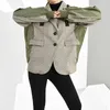 EAMルーズフィット格子縞のスプリットジョイント特大ジャケットラペル長袖女性コートファッション春秋1D6360 201029