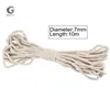 Garn 5-20mm Bomull Rope Natural Color Cord DIY Macrame Handgjorda Hem Dekorativ String 10m / Lot1