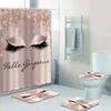 Girly Rose Gold Eyelash Makeup Shower Curtain Bath Curtain Set Spark Rose Drip Bathroom Curtain Eye Lash Beauty Salon Home Decor 22481048