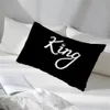 Saint Valentin Couples Taie d'oreiller Lettre KING QUEEN LOVE KISS Imprimer Taie d'oreiller Polyester Tissu Amoureux de luxe Taie d'oreiller D45 201212