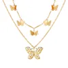 Mehrschichtige Schmetterlings-Halskette, Gold-Schmetterlings-Halskette, Damen-Halskettenanhänger, Modeschmuck, Will und sandiges Geschenk