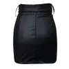 Etekler 2021 Moda Yüksek Bel Deri Kadın Kanat Fermuarlı Kalem Mini Etek Streetwear Kış Siyah Seksi Kısa L41