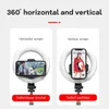 Wireless bluetooth Selfie Stick Tripod With 5'' Ring Light For iPhone IOS Android 4 to 6.2inch Phone Extendable Handheld Monopod