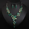 2022 fashion luxury personality charm Crystal Flower Necklace Earring Set flash gem women fashion party accessories top quality manufacturer wholesale